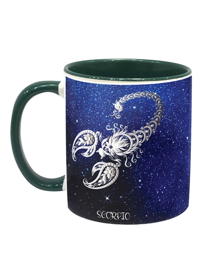 إمبريس كوب قهوة بطبعة عقرب أزرق/ فضي/ أخضر داكن