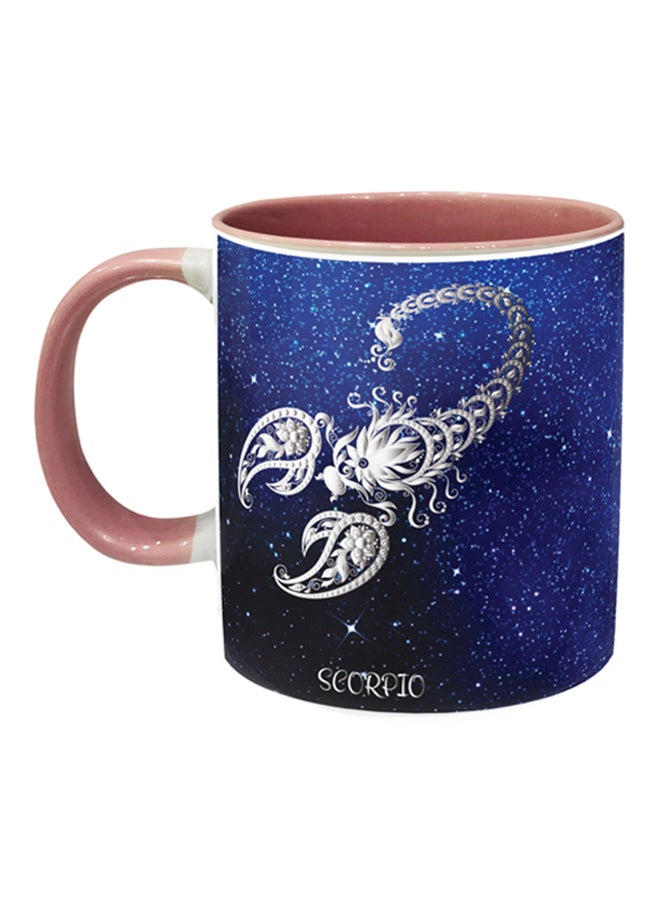 Scorpio Printed Coffee Mug Blue/Silver/Pink