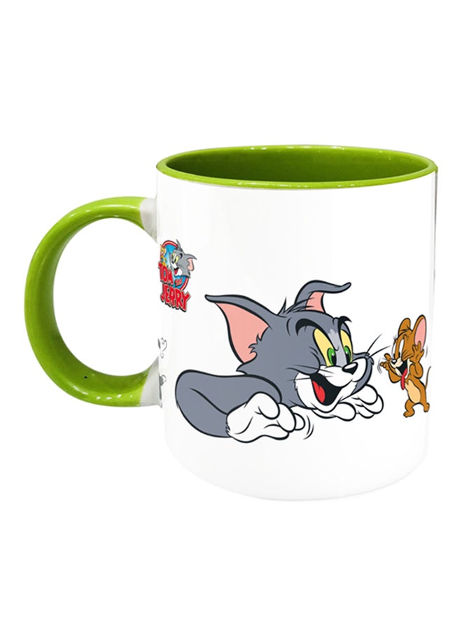 Tom And Jerry Printed Coffee Mug White/Grey/Green
