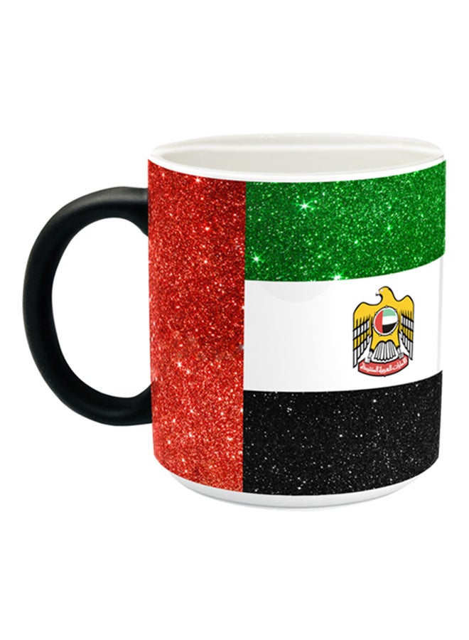 إمبريس كوب قهوة مطبوع بعلم الإمارات العربية المتحدة أبيض/أسود/أحمر