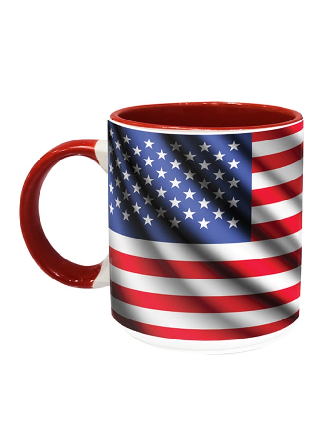 إمبريس كوب قهوة مطبوع بعلم الولايات المتحدة الأمريكية أحمر/ أزرق/ أبيض