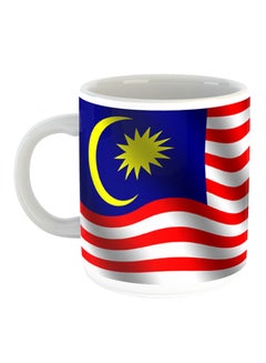Impress Malaysia Flag Printed Coffee Mug White/Red/Blue 