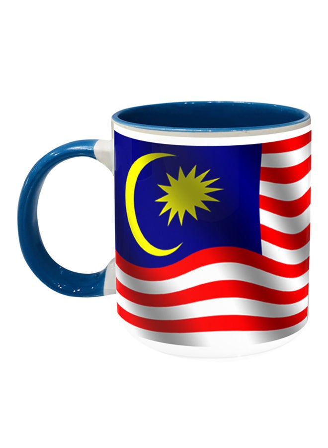 Impress Malaysia Flag Printed Coffee Mug White/Blue/Red