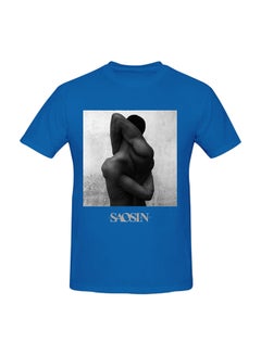 Saosin Along The Shadow Printed Cotton Short Sleeve T-Shirt Blue