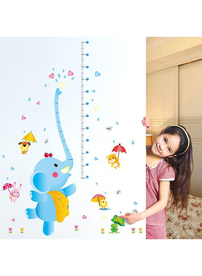 Elephant Water Spray Height Wall Sticker Multicolour 90x60cm - Image 1