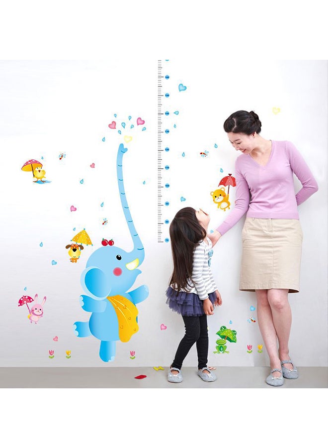 Elephant Water Spray Height Wall Sticker Multicolour 90x60cm - Image 2