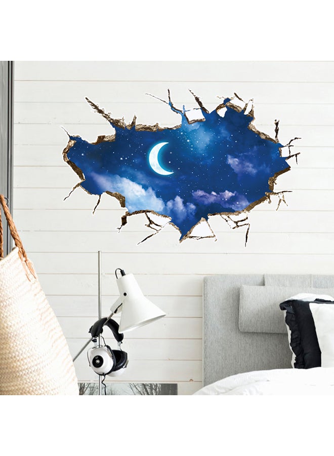 ملصق جداري ثلاثي الأبعاد بسكل تصدع بالجدار متعدد الألوان 90x60سم - Image 3