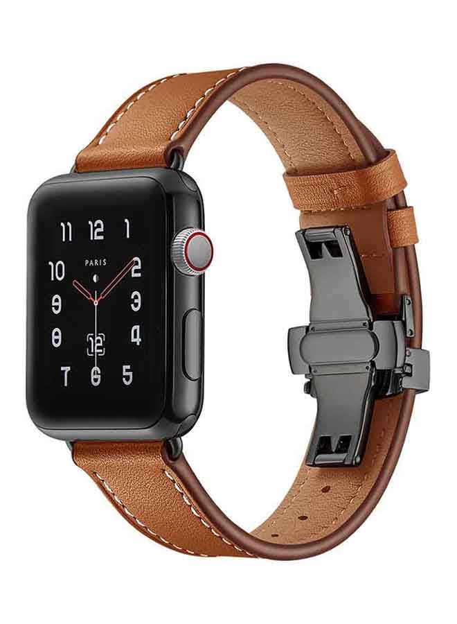 Voberry - Replacement Band For Apple Watch Series 4 44mm Brown - Image 1