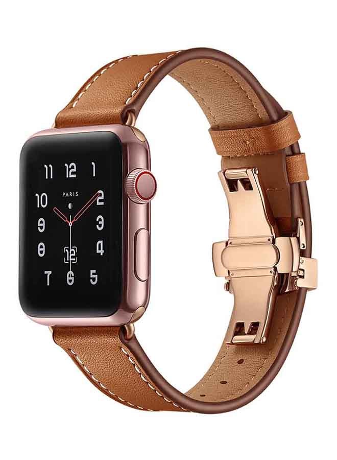 Voberry Replacement Band Strap For Apple Watch 4 44mm Brown - Image 5