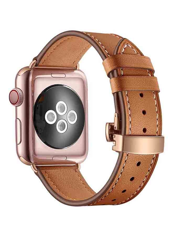 Voberry Replacement Band Strap For Apple Watch 4 44mm Brown - Image 4