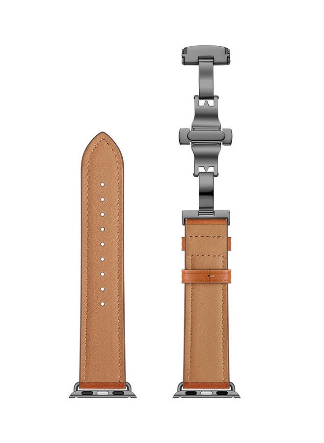 Voberry Replacement Strap Band For Apple Watch Series 3/2/1 Brown - Image 2