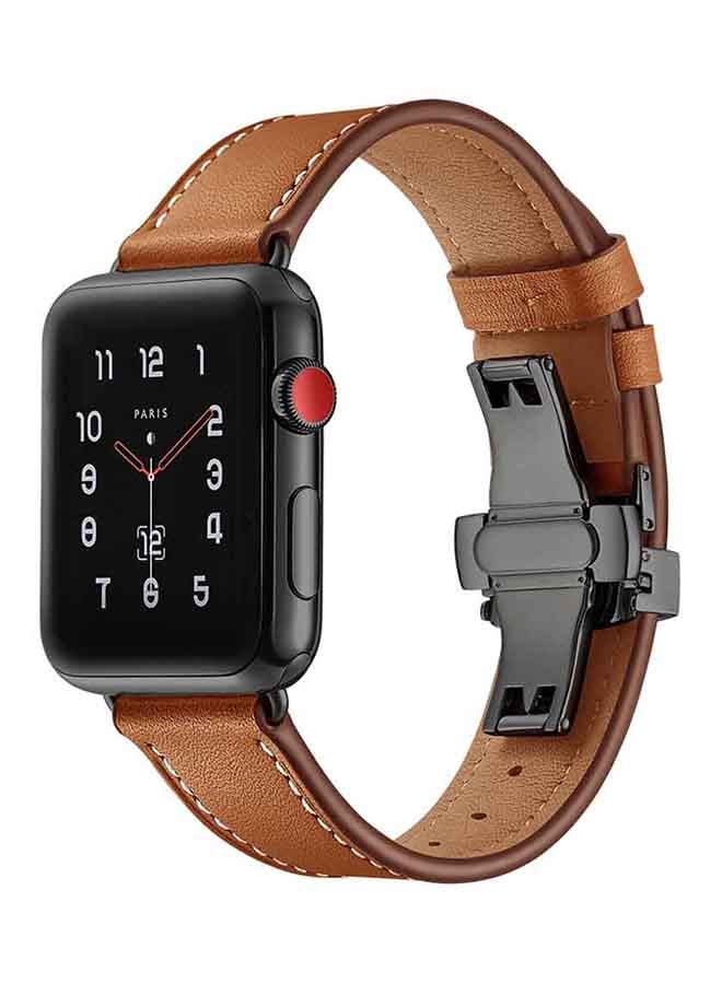 Voberry Replacement Strap Band For Apple Watch Series 3/2/1 Brown - Image 4