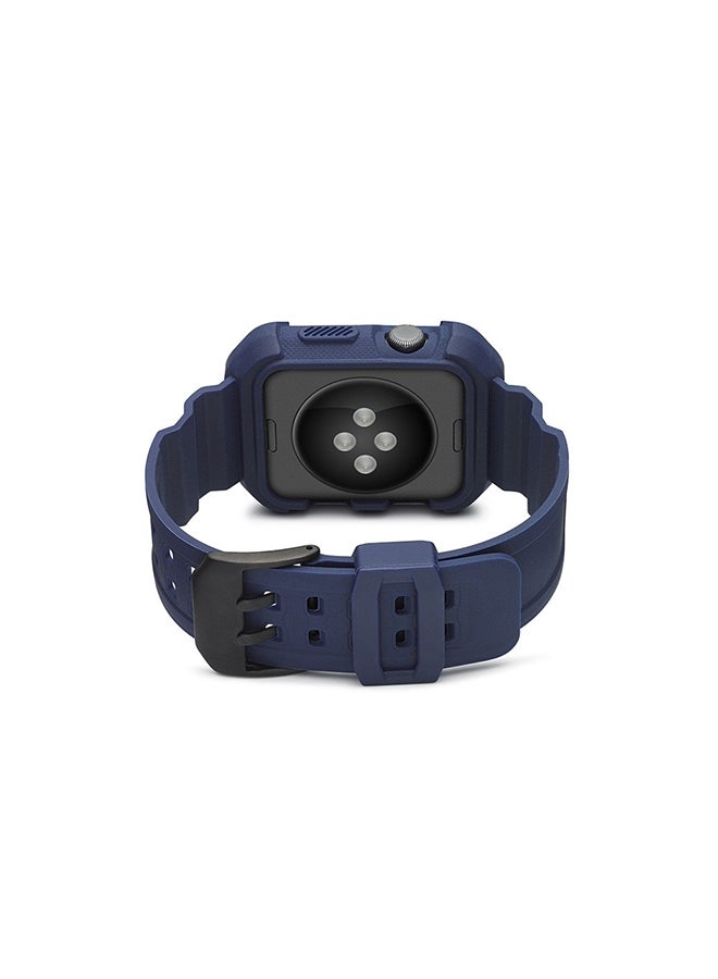 Voberry Replacement Wrist Band Strap With Bumper Case Cover For Apple Watch Series 1/2/3 38mm Navy  - Image 2