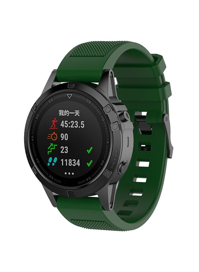 Voberry Replacement Silicone Band With Tools For Garmin Fenix 5 Plus Army Green  - Image 3