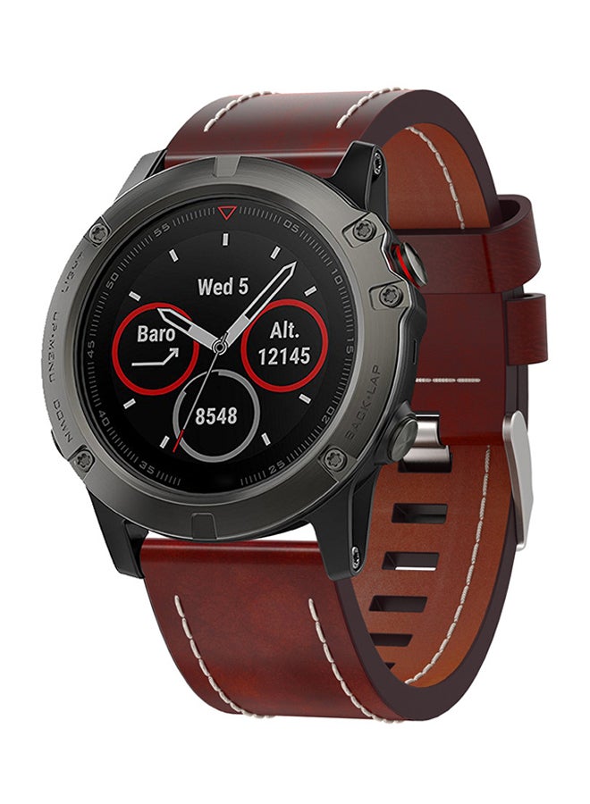 Voberry Replacement Band Strap For Garmin Fenix 5X/5X Plus Brown  - Image 4