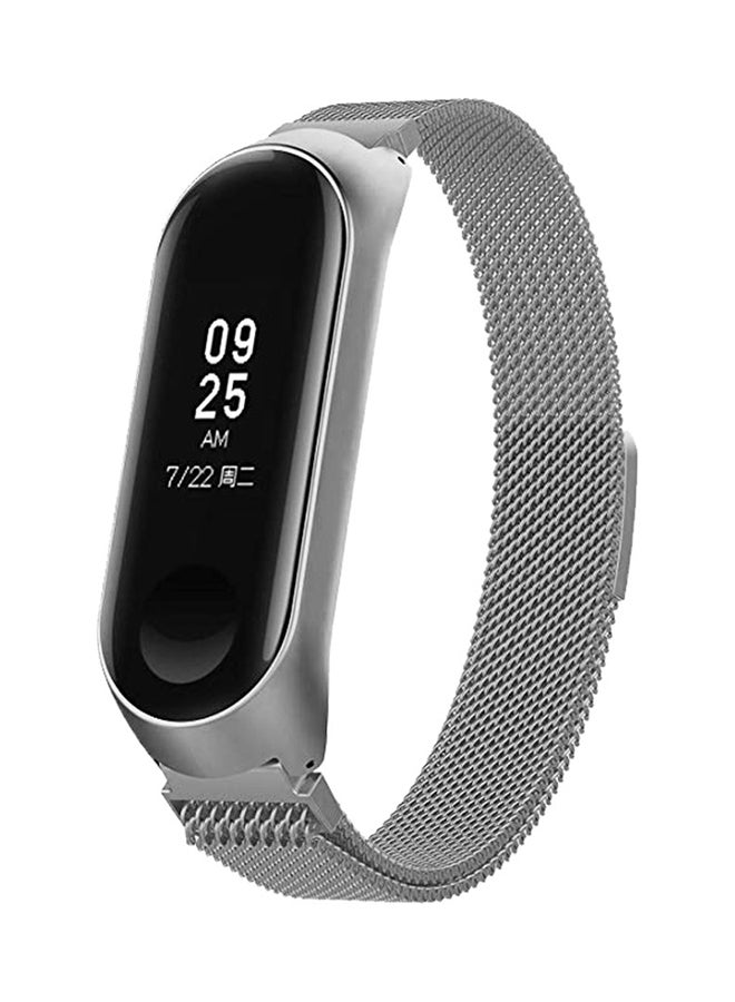Voberry Replacement Band With Screen Protector For Xiaomi Mi Band 3 Silver  - Image 4