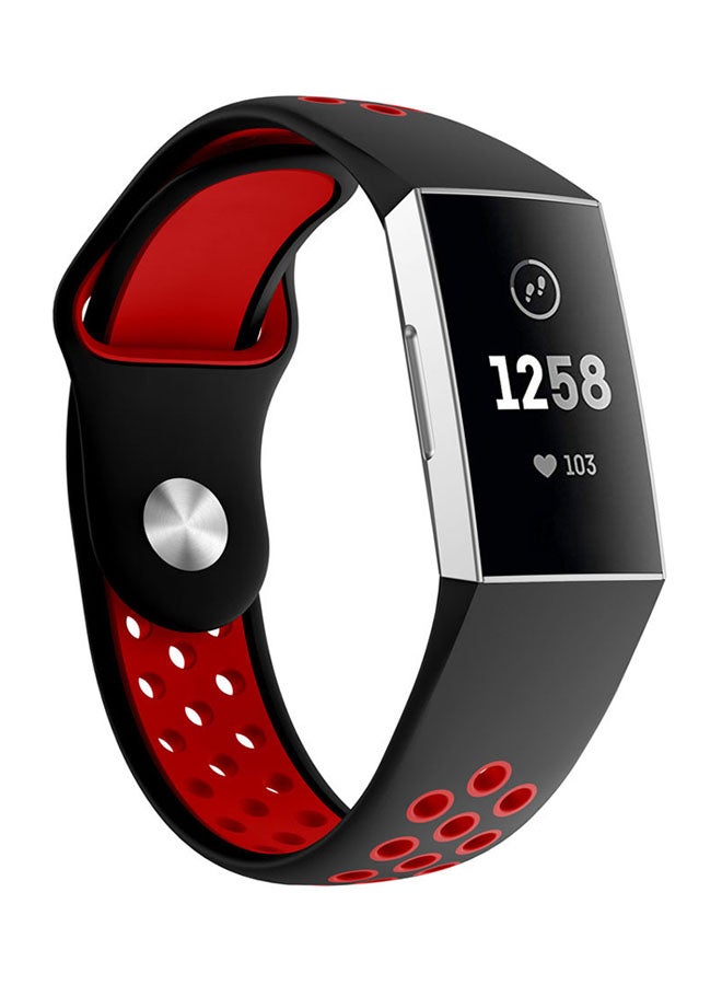 Voberry - Silicone Replacement Strap Band For Fitbit Charge 3 Red - Image 1
