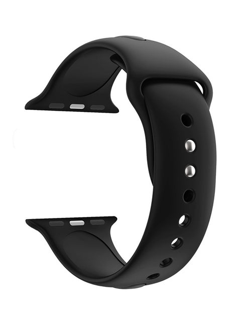 Silicone Replacement Band For Apple Watch Series 4 38/40mm Black