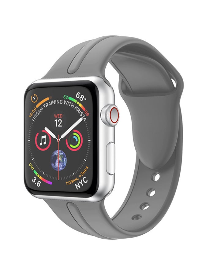 Voberry Replacement Silicone Wrist Band For Apple Watch Series 4 40mm Grey - Image 4