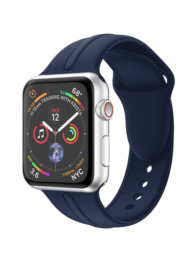 Voberry Silicone Replacement Band Strap For Apple Watch 4 40mm Navy  - Image 4