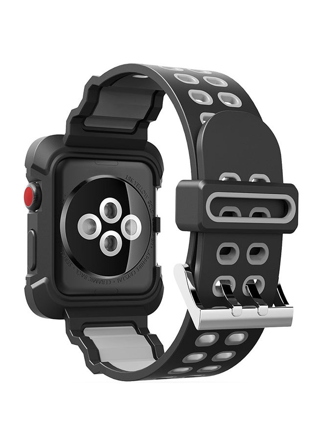 Voberry Protective Case Cover With Replacement Band For Apple Watch Series 3/2/1 42mm Grey - Image 1