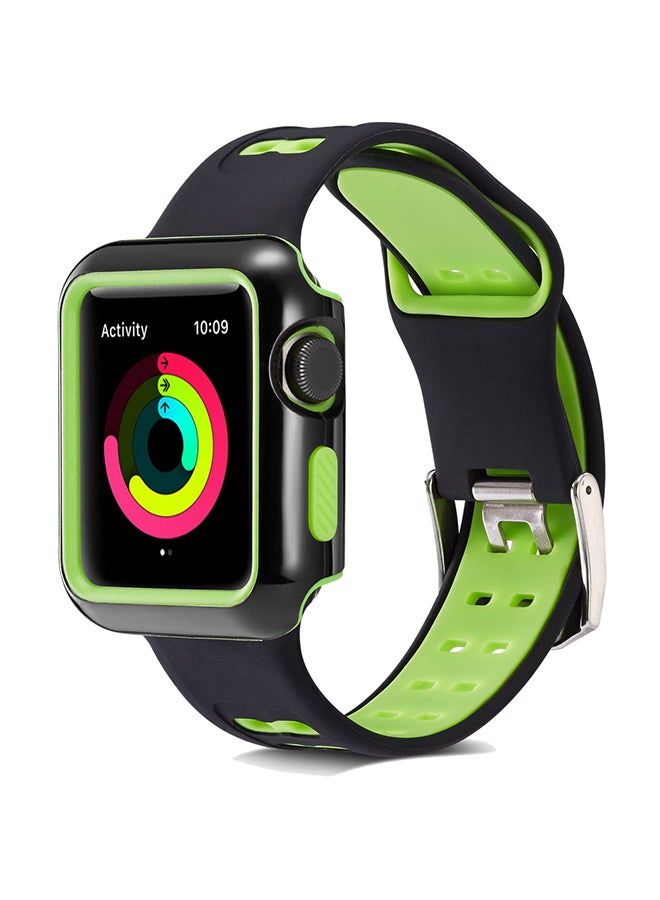Voberry Replacement Band With Protective Case Cover For Apple Watch Series 3/2/1 Multicolour - Image 2