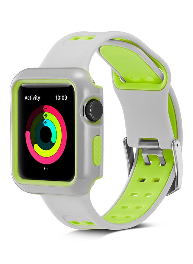 Voberry Replacement Band With Protective Case Cover For Apple Watch Series 3/2/1 Multicolour - Image 2