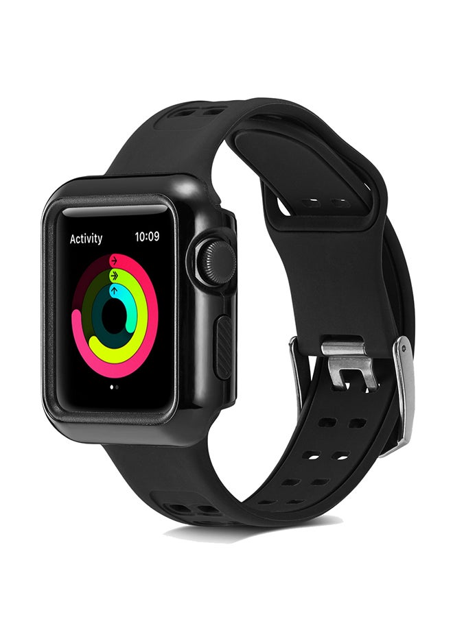 Voberry Replacement Band With Protective Case Cover For Apple Watch Series 3/2/1 Multicolour - Image 2