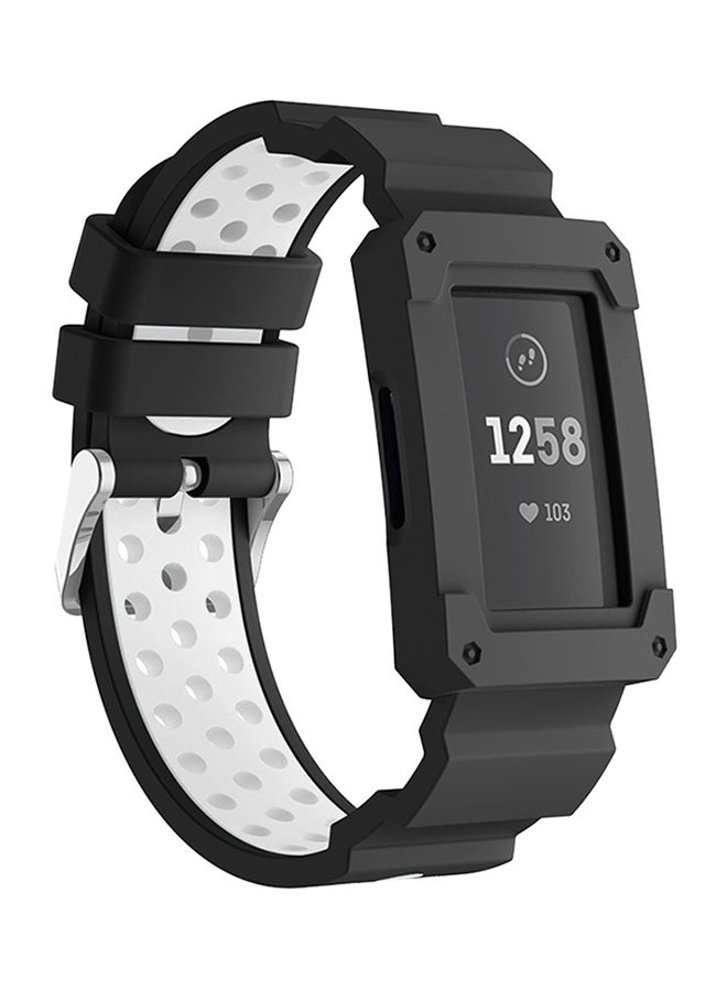Voberry Replacement Band Strap With Protective Case Cover For Fitbit charge 3 White  - Image 2