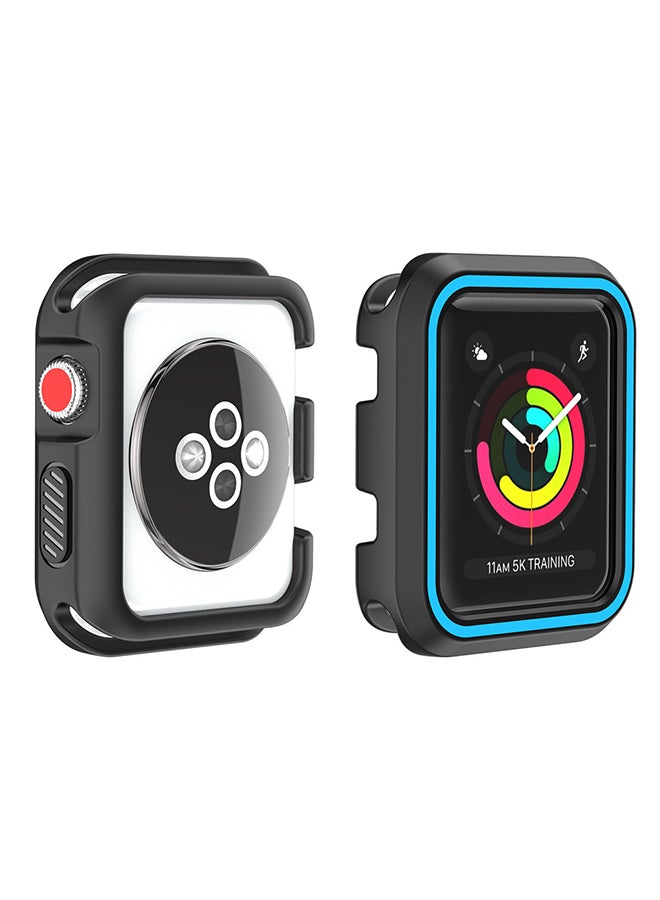فوبيري غطاء حماية راجد آرمور مقاوم للصدمات لأبل واتش سيريس 1/ 2/ 3  قياس 42 مم الأسود / الأزرق - Image 2