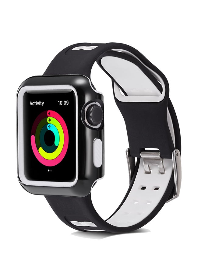 Voberry Replacement Band With Protective Case Cover For Apple Watch Series 3/2/1 Multicolour - Image 2