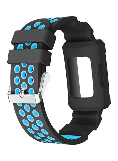 Replacement Band Strap With Protective Case Cover For Fitbit charge 3 Blue
