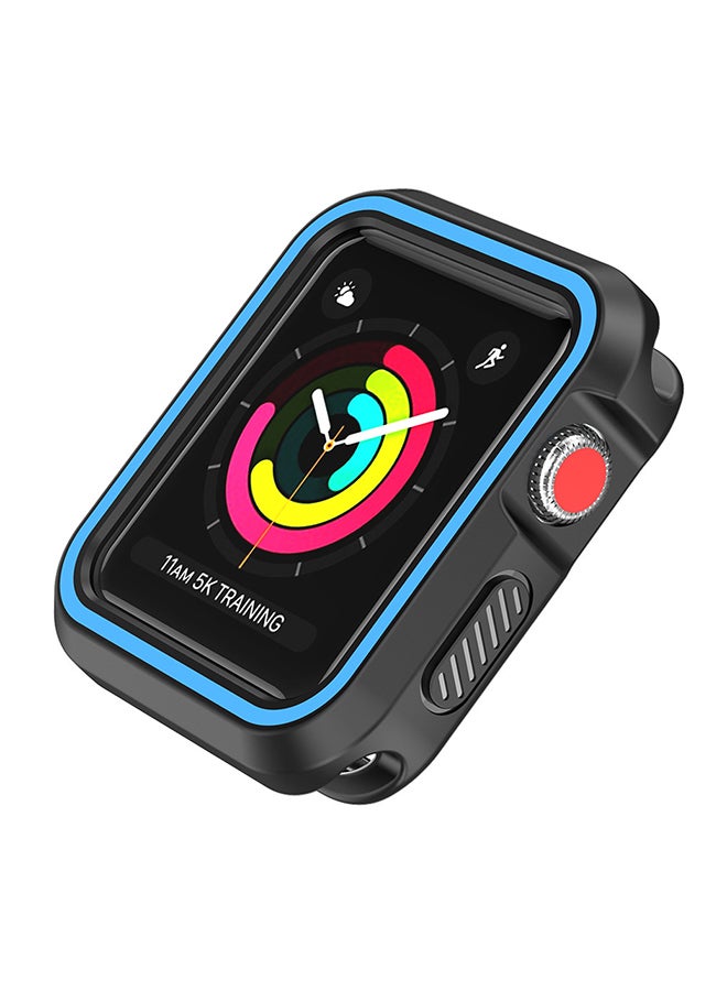 فوبيري غطاء حماية راجد آرمور مقاوم للصدمات لأبل واتش سيريس 1/ 2/ 3  قياس 42 مم الأسود / الأزرق - Image 4