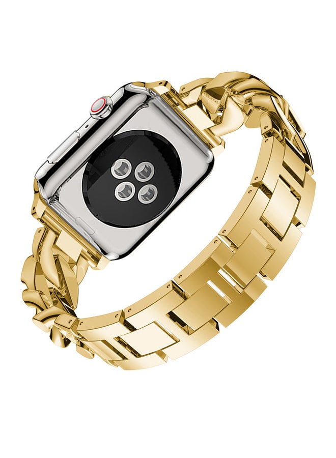 Voberry Cowboy Chain Metal Crystal Replacement Band For Apple Watch Series 4 40mm Gold - Image 3