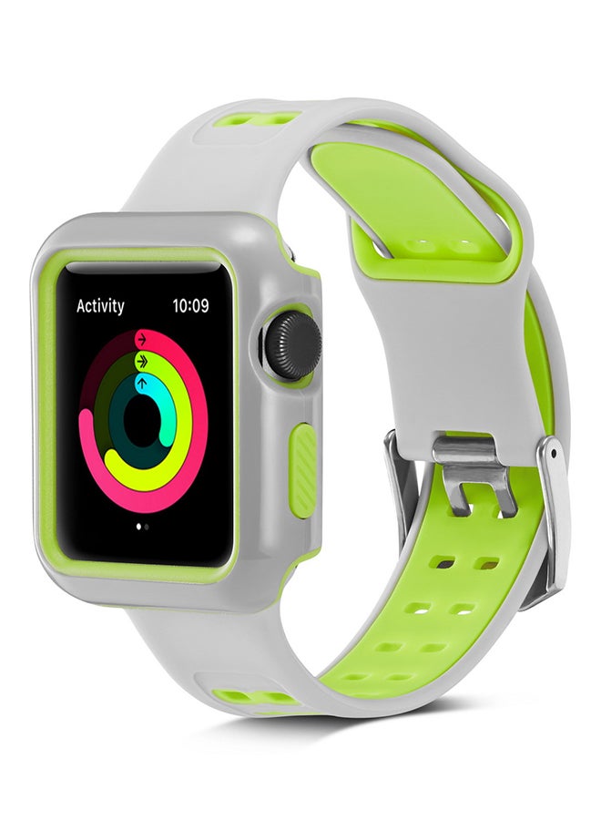 Voberry Replacement Band With Protective Case Cover For Apple Watch Series 3/2/1 Multicolour - Image 2