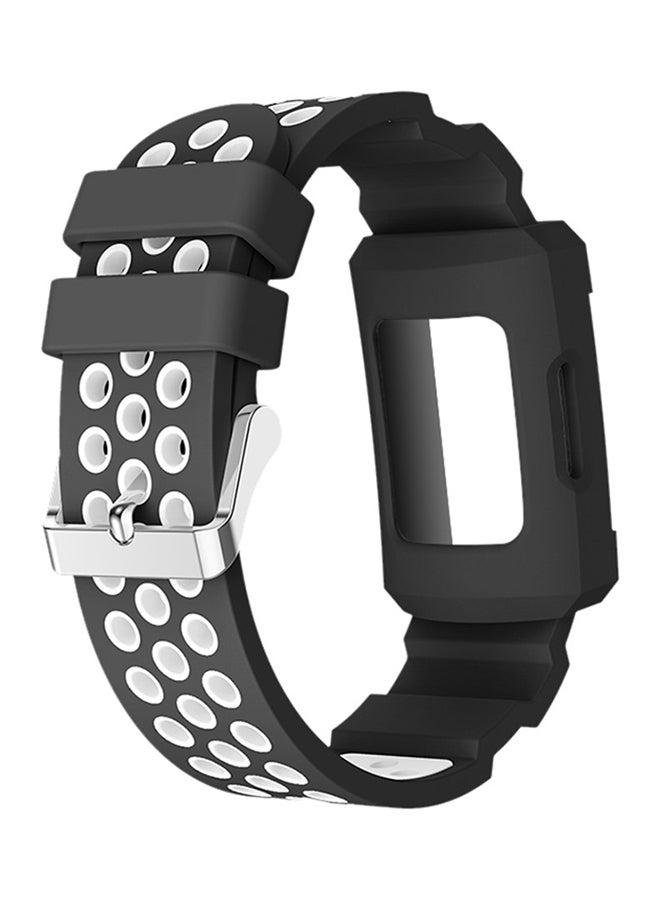 Voberry Replacement Band Strap With Protective Case Cover For Fitbit charge 3 White  - Image 1