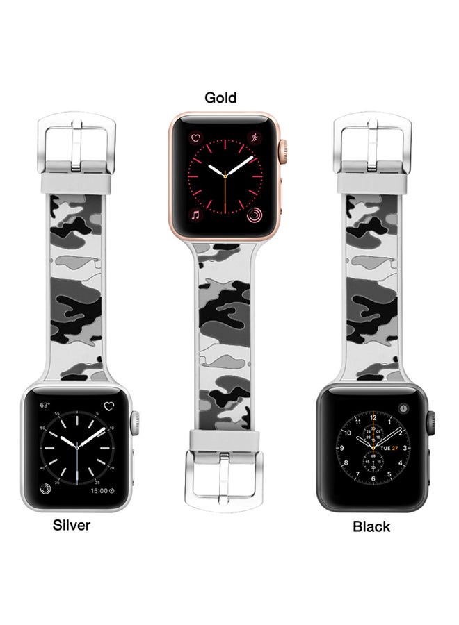 Voberry Replacement Sport Band For Apple Watch Series 4 44mm White/Grey/Black - Image 3