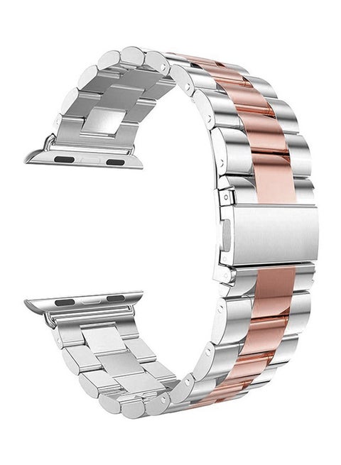 Replacement Band Strap For Apple Watch Series 4 44mm Silver/Rose Gold