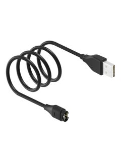 فوبيري شاحن بكابل حوض شحن USB ووصلة بيانات لساعة جارمين فينيكس 5 5S 5X بلس أسود  - Image 1