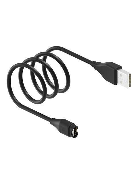 شاحن بكابل حوض شحن USB ووصلة بيانات لساعة جارمين فينيكس 5 5S 5X بلس أسود