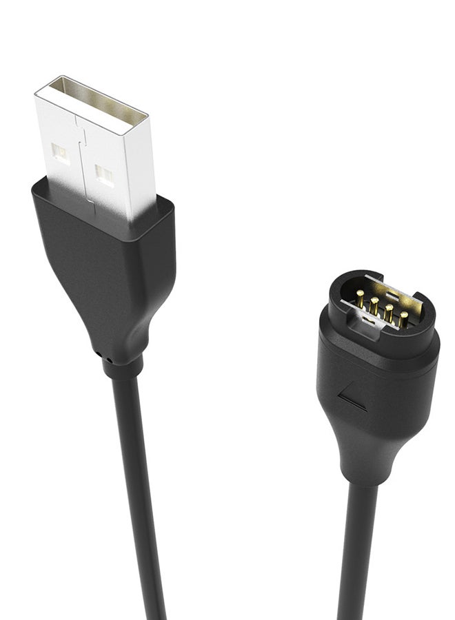 فوبيري شاحن بكابل حوض شحن USB ووصلة بيانات لساعة جارمين فينيكس 5 5S 5X بلس أسود  - Image 3