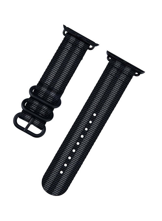 Voberry Replacement Band With Metal Buckle For Apple Watch Series 3/4/5 Black/Grey  - Image 1