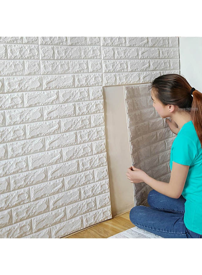 Generic Decorative 3D Brick Sticker White 70x77x0.5cm  - Image 1