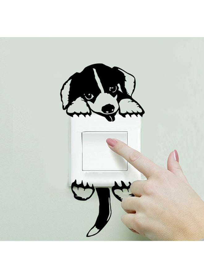 ملصق جداري بتصميم كلب ظريف يمكن لصقه بنفسك أسود 60 x 26 x 5سم - Image 1