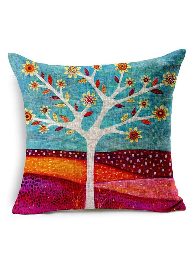 Hyha Geometric  Inner Flower Printed Pillow Cover Multicolour 45x45cm