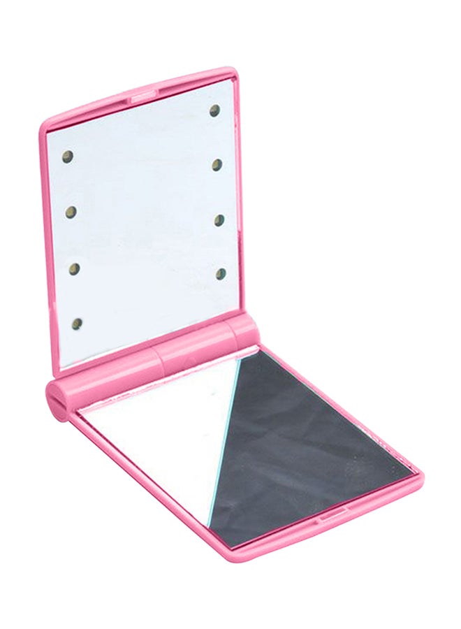 RcLigent Folding Cosmetic Mirror With Led Lights Pink