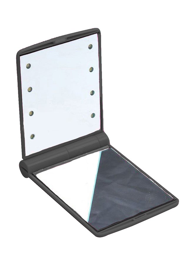 RcLigent Folding Cosmetic Mirror With Led Lights Black 