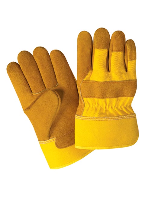 Classic Safety Hand Gloves Yellow/Brown One Size