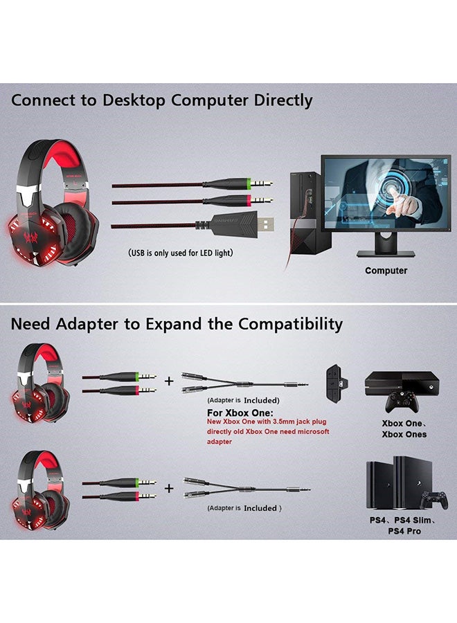 G2000 Over-Ear Wired Gaming Headphones With MicFor PS4/PS5/XOne/XSeries/NSwitch/PC  - Image 5