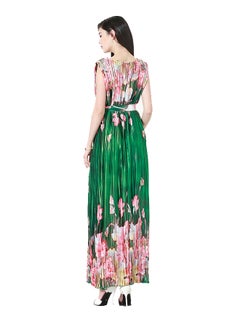 Generic Floral Pattern Sleeveless Maxi Dress Green  - Image 2